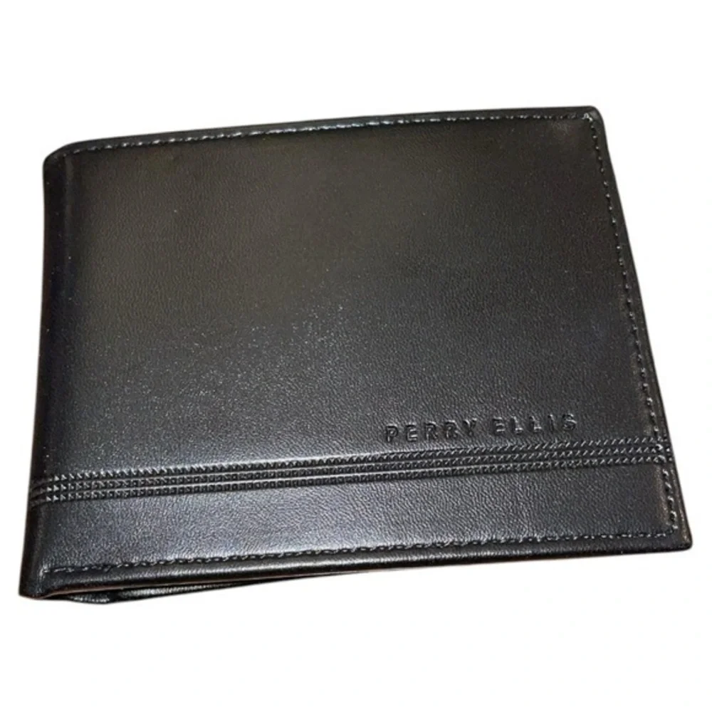 Perry Ellis NWT Men’s Black RFID‎ Bifold Passkey Wallet